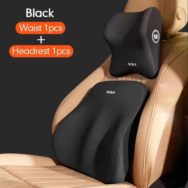 Memory Foam Car Headrest & Lumbar Pillow