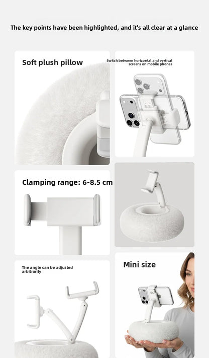 Plush Pillow Phone Stand Foldable Rotatable Car Sofa Bed Lazy Holder for Mobile Tablet