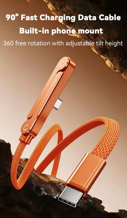 2-in-1 Fast Charging Cable with Built-In Phone Stand – USB-C, 1.5m