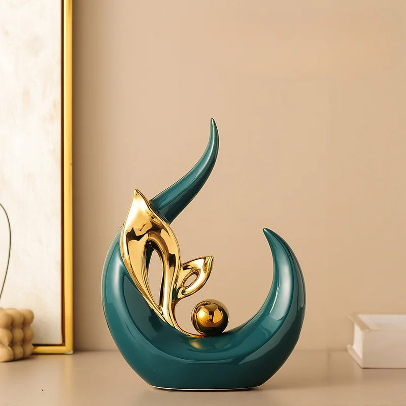Nordic Ceramic Sculpture – Luxury Living Room & Office Décor