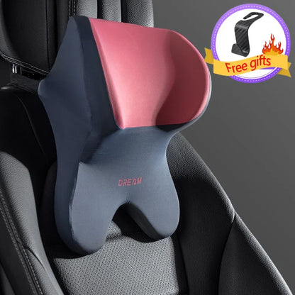 3D Memory Foam Car Headrest & Lumbar Support Pillow
