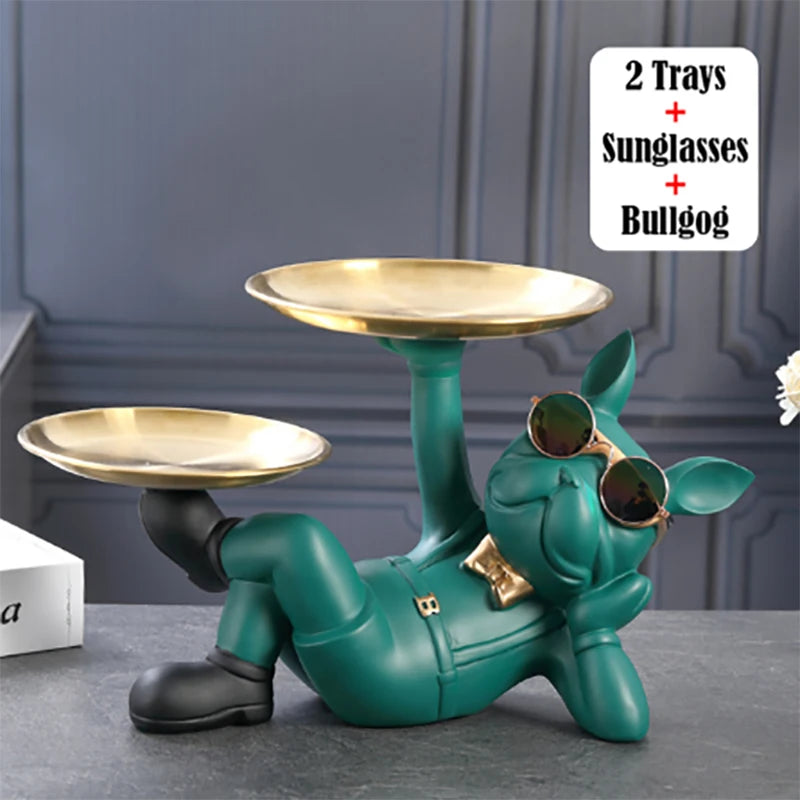 Cool Bulldog Statue – Resin Animal Figurine for Home Décor