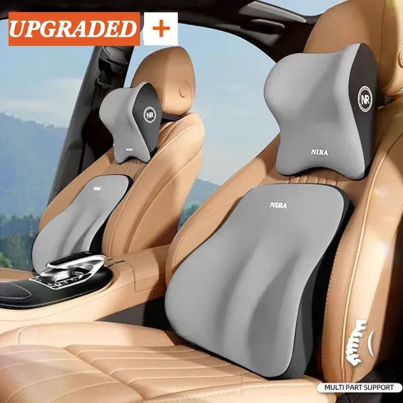 Memory Foam Car Headrest & Lumbar Pillow