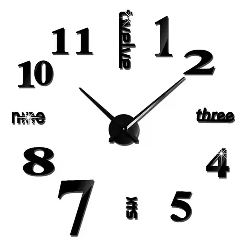 Large 3D Luminous Acrylic Wall Clock – DIY European Style