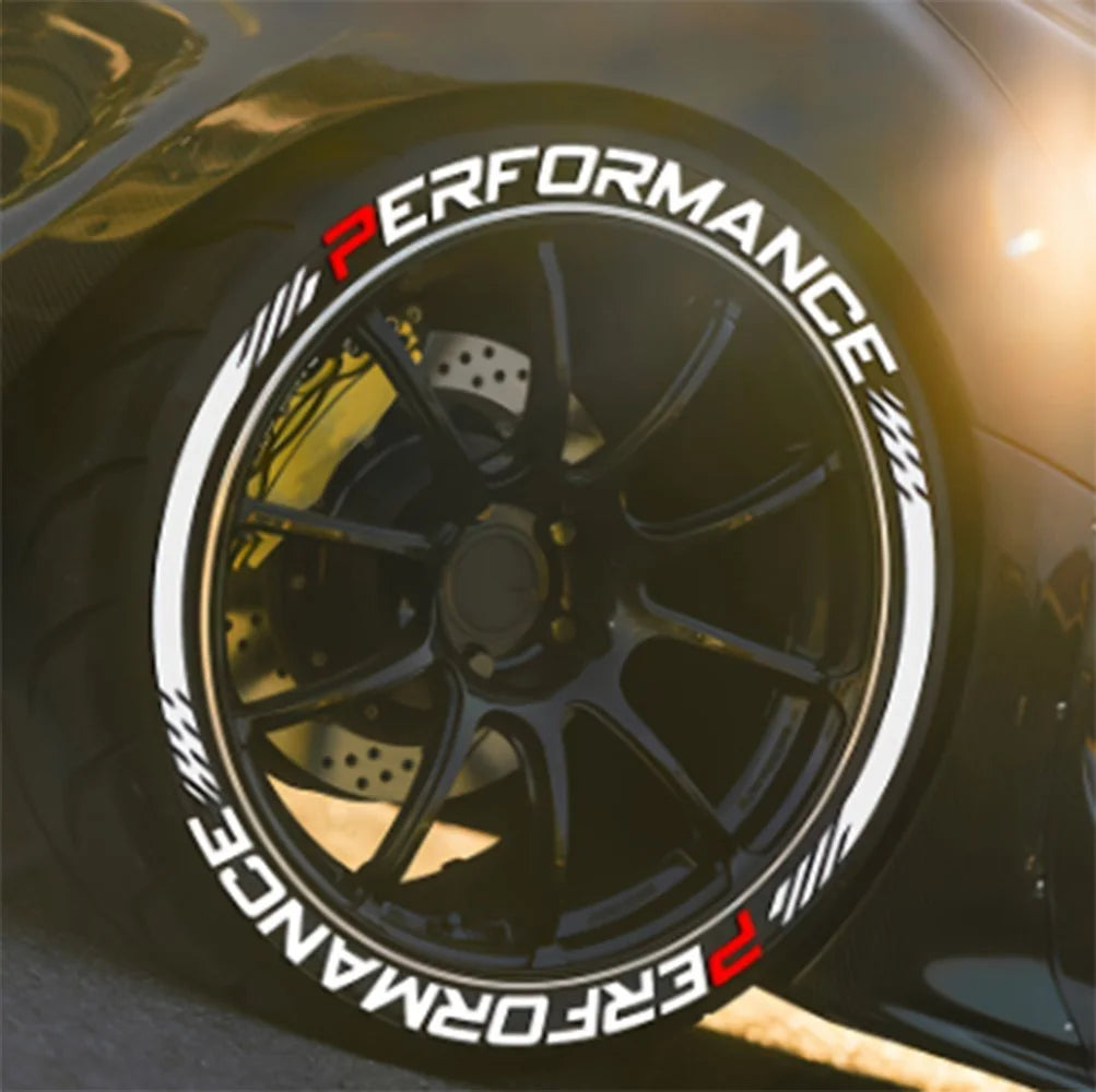 3D Car Tyre Letter Stickers – Universal Wheel Rim Decals (8-Piece Set)