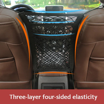 Car Seat Gap Storage Net Bag – Elastic Mesh Organiser & Pet Barrier