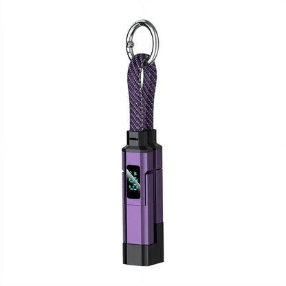 4-in-1 Keychain Charging Cable with LED Display – USB-C Fast Charge