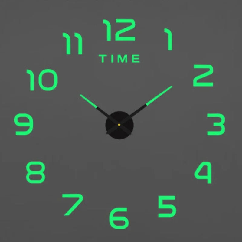 Large 3D Luminous Acrylic Wall Clock – DIY European Style