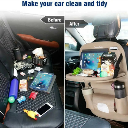 Car Seat Back Organiser with Foldable Tray