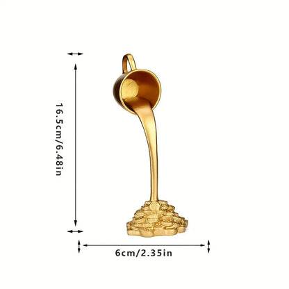 Floating Liquid Gold Mug Sculpture – Magic Pouring Desktop Décor