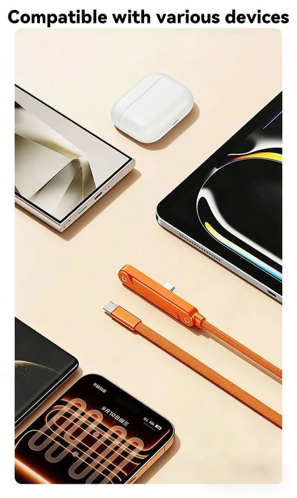 2-in-1 Fast Charging Cable with Built-In Phone Stand – USB-C, 1.5m