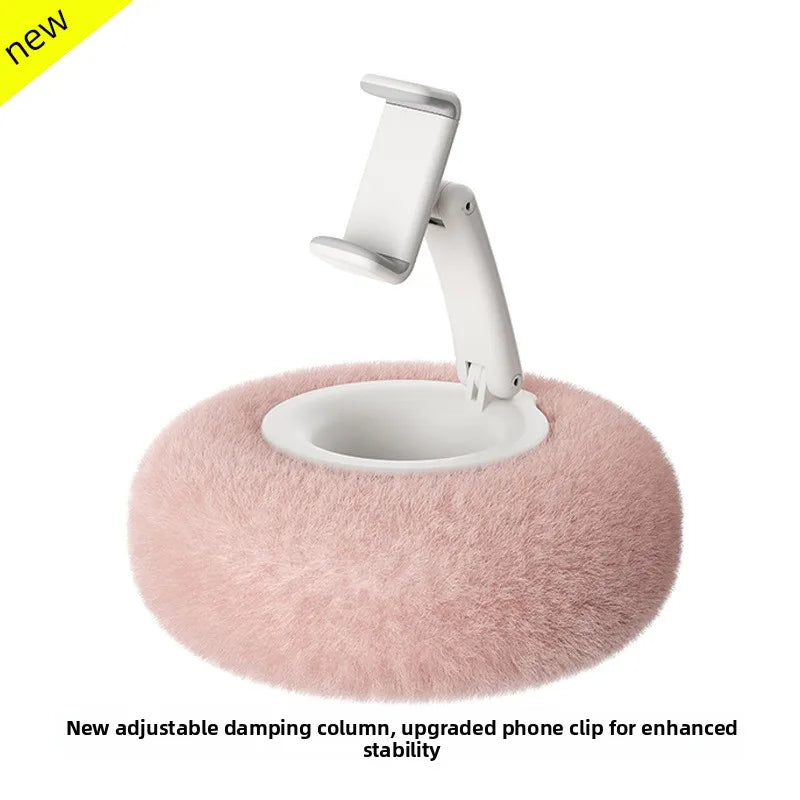 Plush Pillow Phone Stand – Foldable Lazy Holder for Car, Sofa & Bed