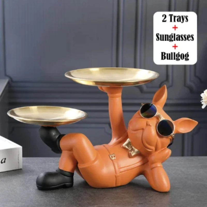 Cool Bulldog Statue – Resin Animal Figurine for Home Décor