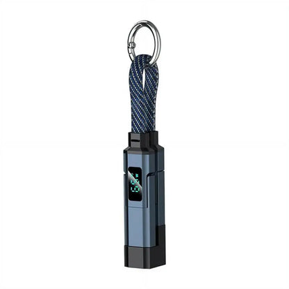 4-in-1 Keychain Charging Cable with LED Display – USB-C Fast Charge