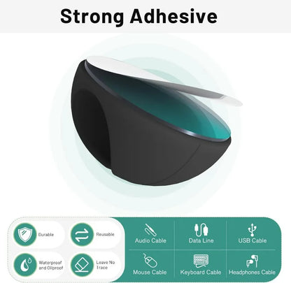 20/10PCS Self-adhesive Wire Fixer Cable Organizers Cable Holder Silicone Data Lines Desktop Management Compatible Clips Stickers