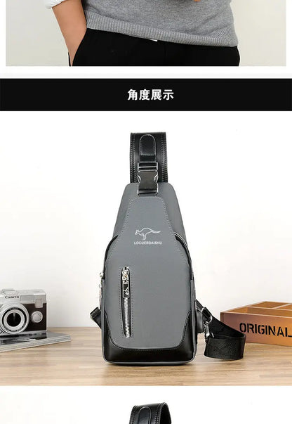 Men's Chest Bag New Fashion Korean Style Casual Sports Water Proof Oxford Chest Crossbody Bags for Men Shoulder Messenger Bag