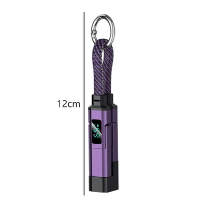 4-in-1 Keychain Charging Cable with LED Display – USB-C Fast Charge