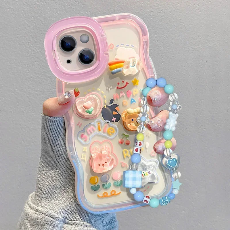 Bead Bracelet Chain Phone Holder Case For iPhones