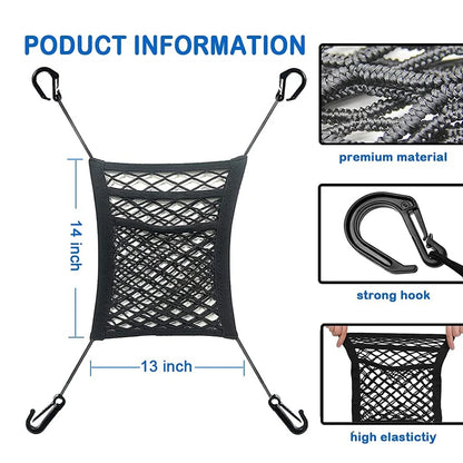 Car Seat Gap Storage Net Bag – Elastic Mesh Organiser & Pet Barrier