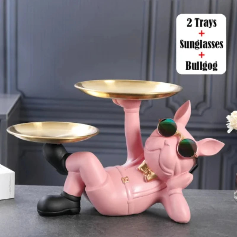 Cool Bulldog Statue – Resin Animal Figurine for Home Décor