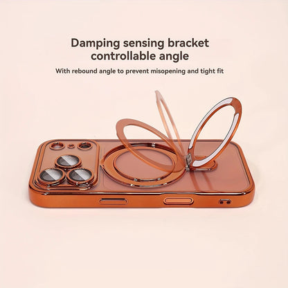 Luxury Plating Magnetic Bracket Phone Case For iPhones