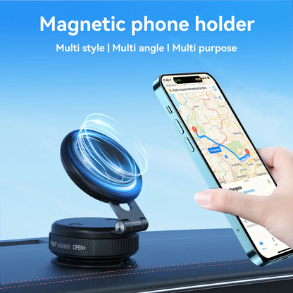 Magnetic Dashboard Phone Holder – Foldable & Extendable with Vacuum Suction