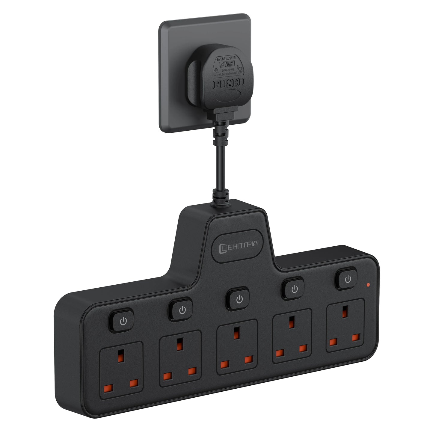UK Power Strip with Independent Switches – USB & USB-C, 2500W