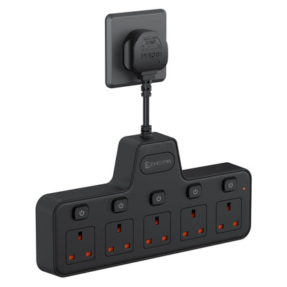 UK Power Strip with Independent Switches – USB & USB-C, 2500W