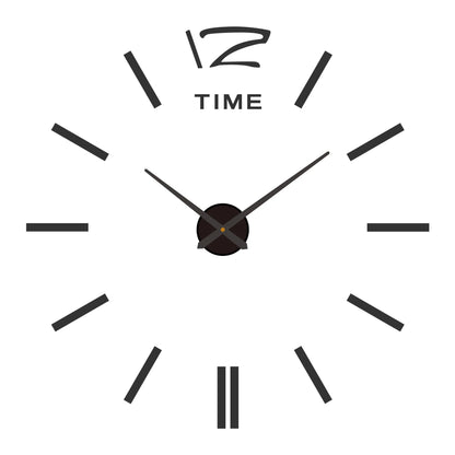 Large Roman Numeral Acrylic Mirror Wall Clock – DIY 3D Sticker