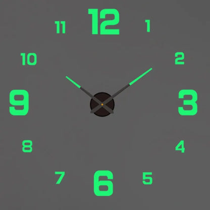 Large Roman Numeral Acrylic Mirror Wall Clock – DIY 3D Sticker