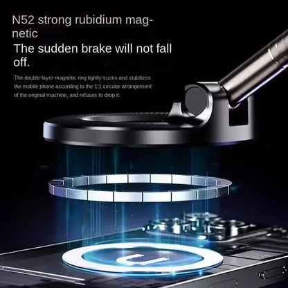 Magnetic Vacuum Car Phone Holder – Foldable 360° Navigation Mount