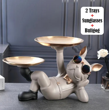 Cool Bulldog Statue – Resin Animal Figurine for Home Décor