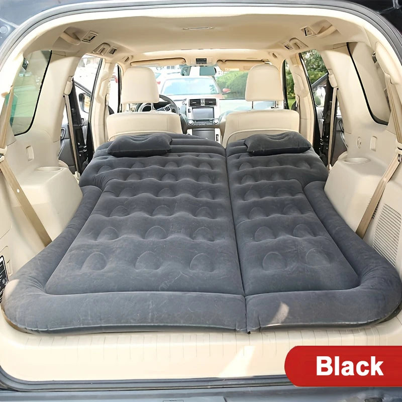 Car Inflatable Travel Mattress Bed – Back Seat Sleeping Mat with Pillows