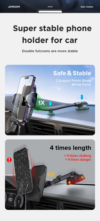 Joyroom 360° Car Phone Holder Mount – Dashboard, Air Vent & Curved Rod (JR-ZS259)