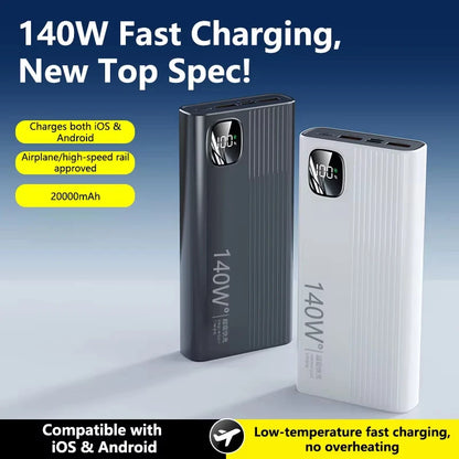 Lenovo 500000mAh 140W Power Bank Super Fast Charging Portable Powerbank External Battery Charger For Xiaomi iPhone 2026 NEW