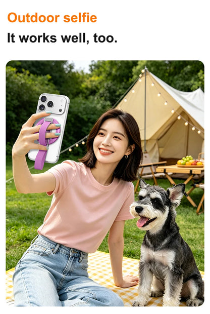 Magnetic Wrist Strap Phone Holder with 360° Ring Stand