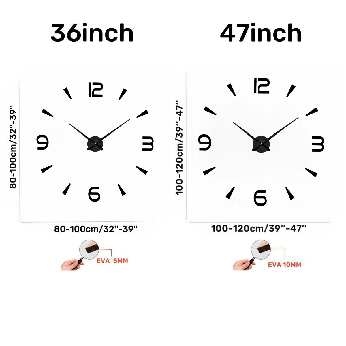 Large 3D Luminous Acrylic Wall Clock – DIY European Style