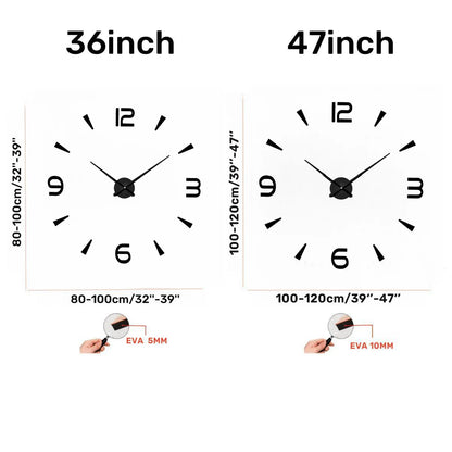 Large 3D Luminous Acrylic Wall Clock – DIY European Style