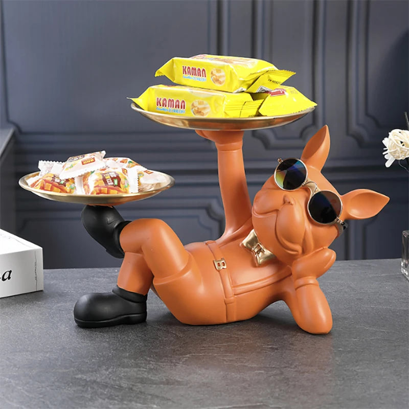 Cool Bulldog Statue – Resin Animal Figurine for Home Décor