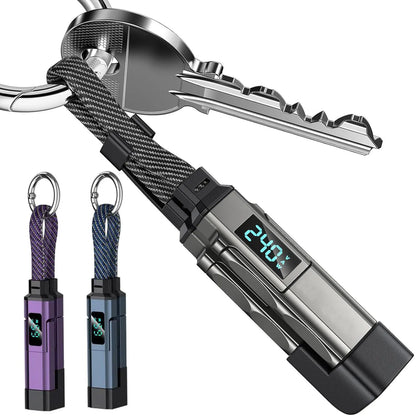 4-in-1 Keychain Charging Cable with LED Display – USB-C Fast Charge