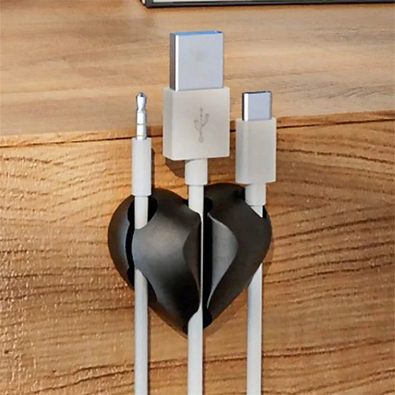 Heart-Shaped Cable Winder & Clip – Cord Organiser (2/4 Pack)