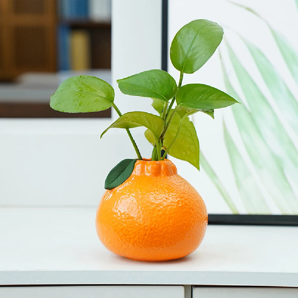 Ceramic Orange Fruit Bud Vase – Decorative Tabletop Centrepiece