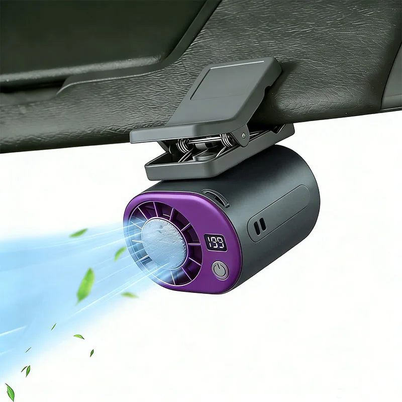 Portable Car Clip Fan 360° Rotatable 199 Speed Wind USB Cooled Rechargeable Electric Fan Low Noise Mini Fan Clamp Anywhere