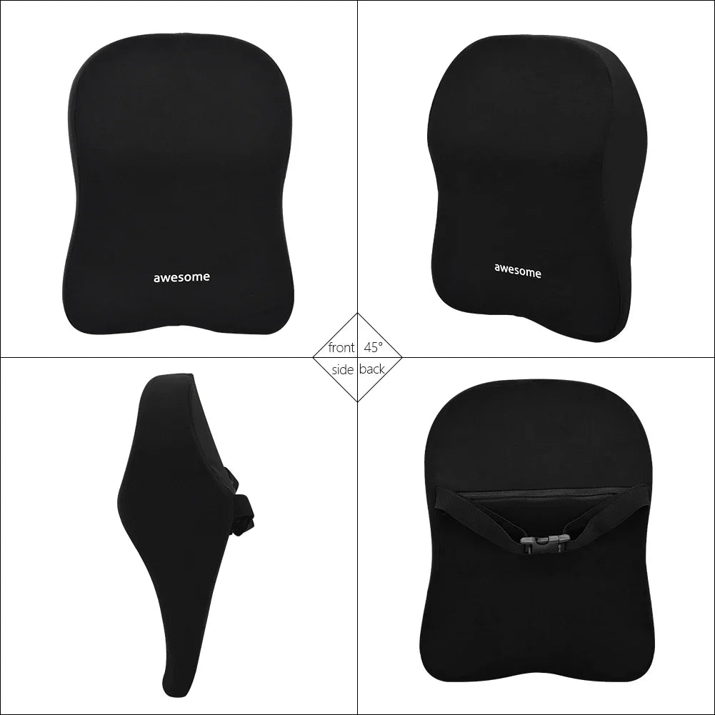 Memory Foam Car Lumbar & Neck Pillow – Universal Back Support Cushion
