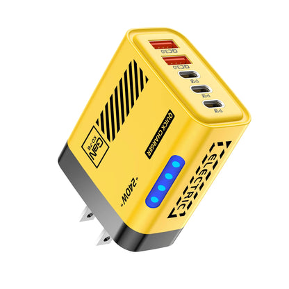 5 Port GaN USB C Charger 240W PD Fast Charger Phone Adapter Wall Charger For iPhone Samsung Xiaomi Huawei Fast Charging Plug