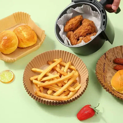 Air Fryer Disposable Paper Liners – Square & Round, Non-Stick Parchment (50–300 pcs)