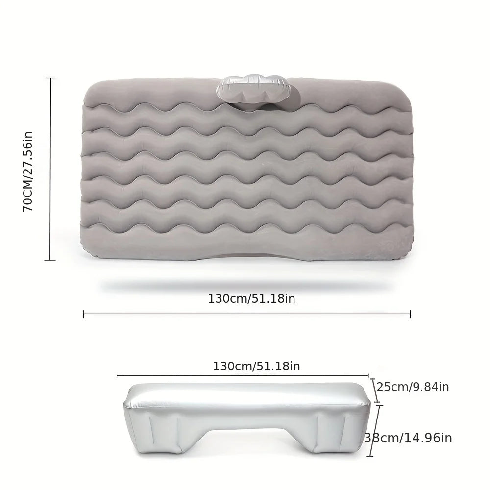 Car Inflatable Travel Mattress Bed – Back Seat Sleeping Mat with Pillows
