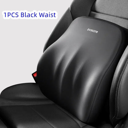 Memory Foam Car Lumbar & Neck Pillow – Universal Back Support Cushion