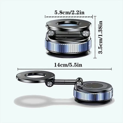 Magnetic Vacuum Car Phone Holder – Foldable 360° Navigation Mount