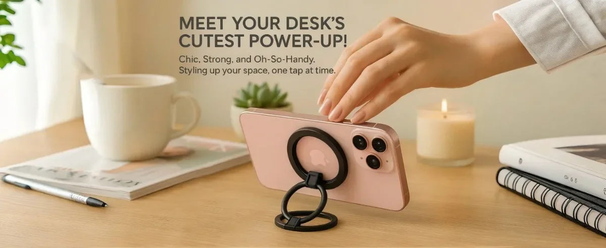 Dual Magnetic Phone Holder Stand 360° Rotating Foldable For MagSafe Mount Portable Desktop & Car Use For iPhone 12/13/14/15/16